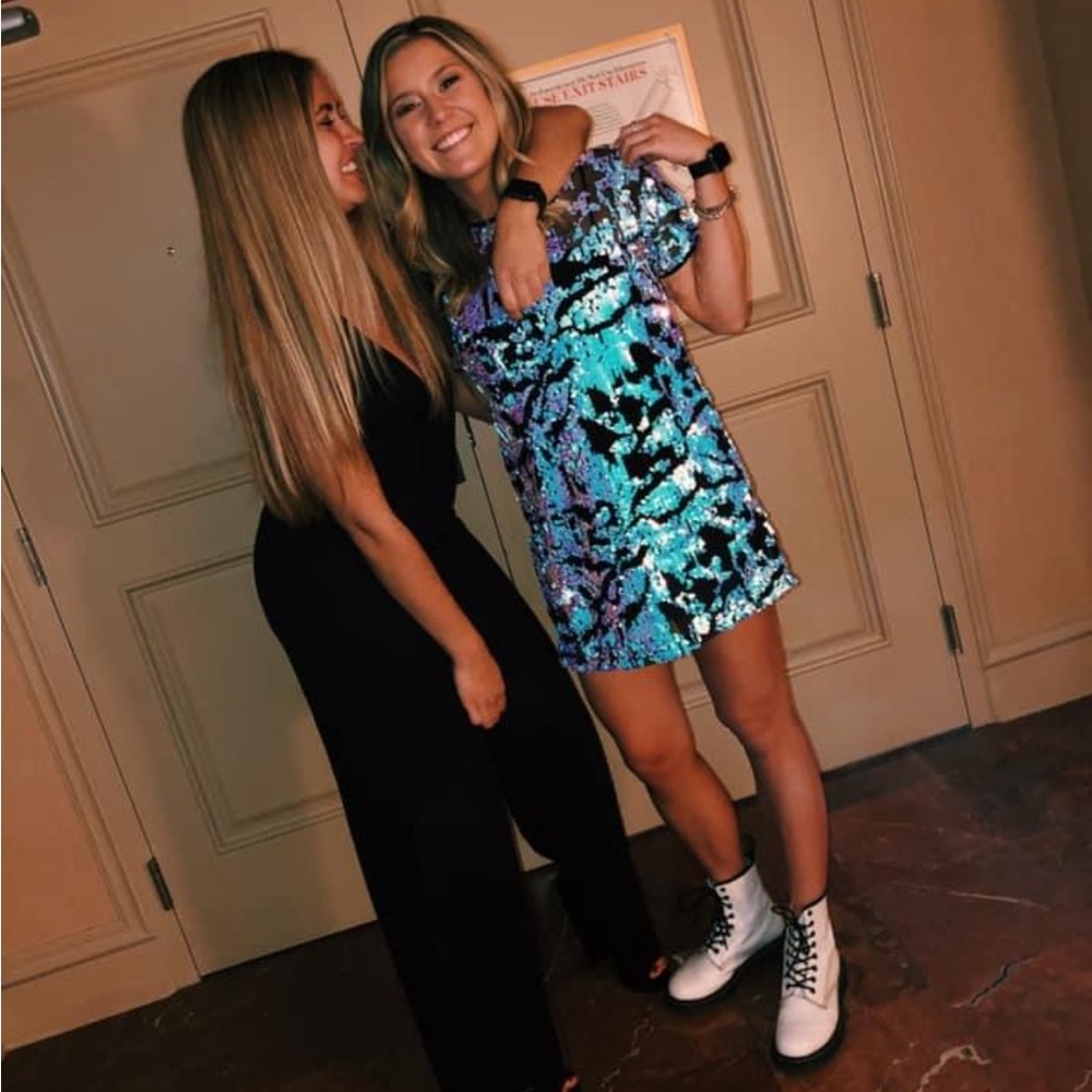 Beginning Boutique Sequin Mesh Dress